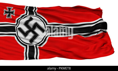 Krieg, der Stern von Deutschland 1938 1945 Flagge, isoliert auf weißem Hintergrund, 3D-Rendering Stockfoto