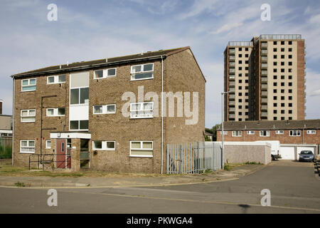 Osten Marsh Hochhaus Sozialwohnungen, Grimsby, Großbritannien. Stockfoto