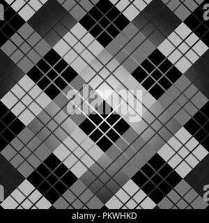 Schwarz und Weißen Stoff Textur Check Tartan nahtlose Muster. Vector Illustration. Stock Vektor