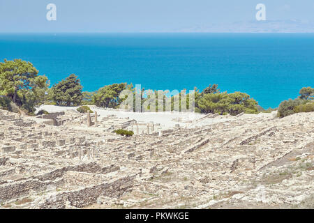 Ruinen der antiken Stadt Kamiros auf der Insel Rhodos Stockfoto