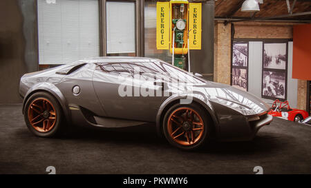 BERLIN, DEUTSCHLAND - 30. Juli 2016: Neue Lancia Stratos Fenomenon im klassischen Remise Stockfoto