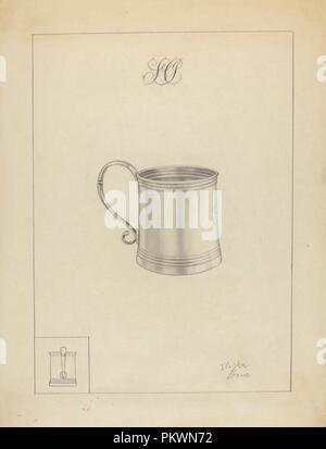 Silber Becher. Stand: 1935/1942. Abmessungen: insgesamt: 30 x 22,9 cm (11 13/16 x 9 in.) Original IAD Objekt: 2 7/8" hoch. Medium: Graphit auf Papier. Museum: Nationalgalerie, Washington DC. Thema: Clayton Braun. Stockfoto