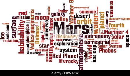 Mars Wort cloud Konzept. Vector Illustration Stock Vektor