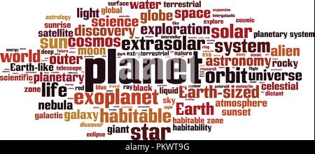 Planet Wort cloud Konzept. Vector Illustration Stock Vektor