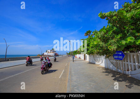 Pondicherry Beach Road - goubert Avenue Stockfoto