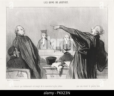 Un Avocat qui Est... rempli de la Überzeugung... intime... Stand: 1845. Medium: Lithographie. Museum: Nationalgalerie, Washington DC. Thema: Honoré Daumier. DAUMIER, Honoré. Stockfoto