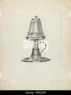 Camphen Lampe. Stand: 1935/1942. Maße: gesamt: 29,5 x 23 cm (11 5/8 x 9 1/16 in.) Original IAD Objekt: 4' Durchmesser. Medium: Graphit auf Papier. Museum: Nationalgalerie, Washington DC. Thema: Amelia Tuccio. Stockfoto