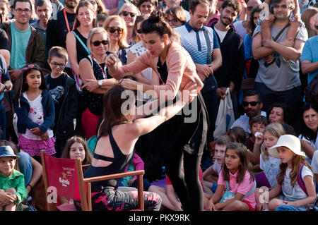 Zirkus Künstler in der 1. Welt Festival des Zirkus, in Porto, Portugal Stockfoto