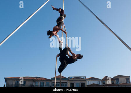 Zirkus Künstler in der 1. Welt Festival des Zirkus, in Porto, Portugal Stockfoto