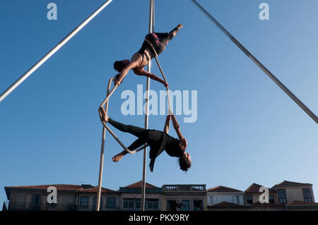 Zirkus Künstler in der 1. Welt Festival des Zirkus, in Porto, Portugal Stockfoto