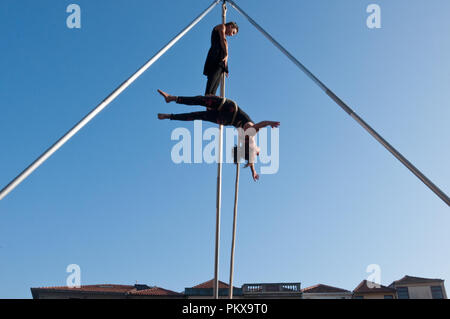 Zirkus Künstler in der 1. Welt Festival des Zirkus, in Porto, Portugal Stockfoto