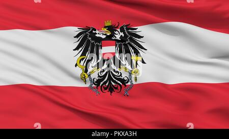 Österreich Staatsflagge, Detailansicht, 3D-Rendering Stockfoto