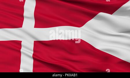 Dänemark Naval Ensign Flagge, Detailansicht, 3D-Rendering Stockfoto