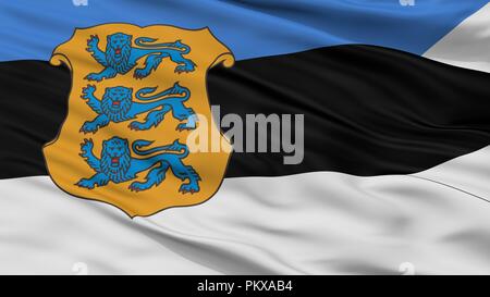 Estland Naval Ensign Flagge, Detailansicht, 3D-Rendering Stockfoto