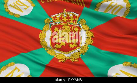 Bulgarien war Flagge, Detailansicht, 3D-Rendering Stockfoto