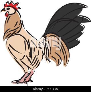 Cute Zeichnen, skizzieren Huhn. Vector Illustration Design Stock Vektor