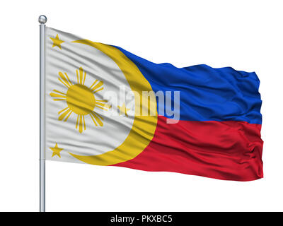 Philippinen Fvr Vorschlag Fahne Fahnenmast, isoliert auf weißem Hintergrund, 3D-Rendering Stockfoto