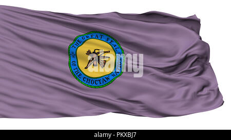 Choctaw indische Flagge, isoliert auf weißem Hintergrund, 3D-Rendering Stockfoto