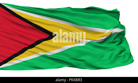 Guyana Naval Ensign Flagge, isoliert auf weißem Hintergrund, 3D-Rendering Stockfoto