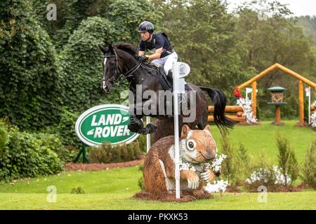 North Carolina, USA. 15. September 2018. Simone Sordi. Amacuzzi. ITA. Eventing Querfeldein Tag 5. World Equestrian Games. WEG 2018 Tryon. North Carolina. USA. 15.09.2018. Credit: Sport in Bildern/Alamy leben Nachrichten Stockfoto