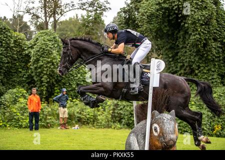 North Carolina, USA. 15. September 2018. Simone Sordi. Amacuzzi. ITA. Eventing Querfeldein Tag 5. World Equestrian Games. WEG 2018 Tryon. North Carolina. USA. 15.09.2018. Credit: Sport in Bildern/Alamy leben Nachrichten Stockfoto