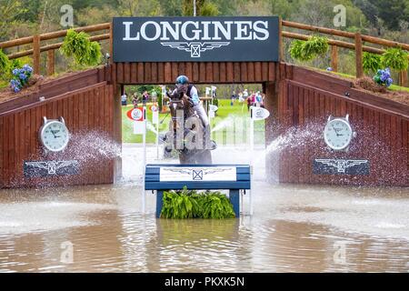 North Carolina, USA. 15. September 2018. Shane stieg. Virgil. AUS. Eventing Querfeldein Tag 5. World Equestrian Games. WEG 2018 Tryon. North Carolina. USA. 15.09.2018. Credit: Sport in Bildern/Alamy leben Nachrichten Stockfoto