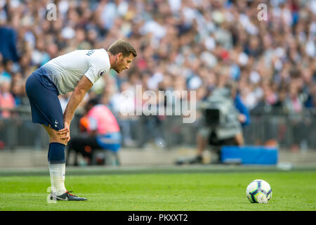 London, Großbritannien. 15. Sep 2018. Jan Vertonghen von Tottenham Hotspur beim Premier League Spiel zwischen den Tottenham Hotspur und Liverpool im Wembley Stadion, London, England am 15. September 2018. Nur die redaktionelle Nutzung, eine Lizenz für die gewerbliche Nutzung erforderlich. Keine Verwendung in Wetten, Spiele oder einer einzelnen Verein/Liga/player Publikationen. Credit: THX Images/Alamy leben Nachrichten Stockfoto