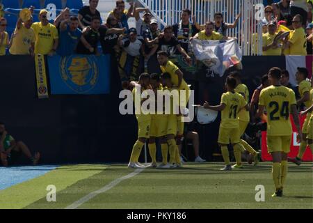 Madrid, Spanien. 16.September 2018. Villarreal C.F. Ziel, während des Spiels zwischen A.D. Leganes v Villarreal vgl. für den Spieltag der 4. seasson von La Liga, im Estadio Municipal de Butarque am 16. September 2018 in Madrid, Spanien gespielt. Credit: CORDON Cordon Drücken Sie die Taste/Alamy leben Nachrichten Stockfoto