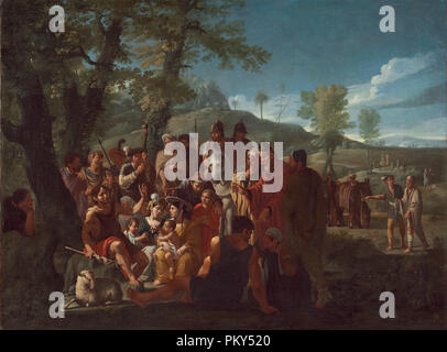 Der hl. Johannes der Täufer predigte. Vom: C. 1665. Maße: Gesamt: 49 x 66 cm (19 5/16 in. x 26 in.) gerahmt: 63,5 x 80,3 x 5,7 cm (25 x 31 5/8 x 2 1/4 in.). Medium: Öl auf Leinwand. Museum: Nationalgalerie, Washington DC. Autor: WILLEM REUTER. Stockfoto