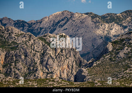 Extreme Berge im Nationalpark Paklenica, Velebit, Kroatien Stockfoto