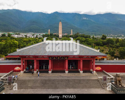 Die drei Pagoden des Chongsheng Tempel ist ein Symbol der Dalis "Literarische Stand der Literatur'. Eine der alten und majestätischen Gebäuden in Südchina. Stockfoto