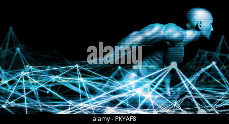 Digital Security-Branche durch die Online-Daten-Kunst Stockfoto