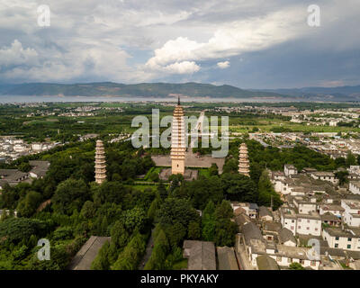 Die drei Pagoden des Chongsheng Tempel ist ein Symbol der Dalis "Literarische Stand der Literatur'. Eine der alten und majestätischen Gebäuden in Südchina. Stockfoto