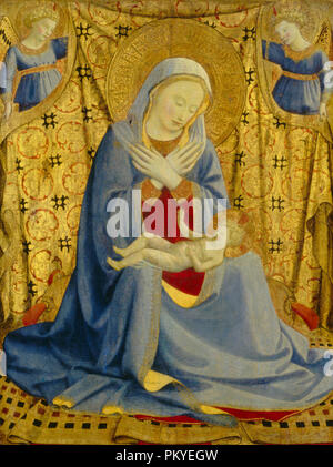 Die Madonna der Demut. Vom: C. 1430. Abmessungen: lackierte Oberfläche: 60,7 x 45,2 cm (23 7/8 x 17 13/16 in.) Support: 62,8 x 47,2 cm (24 3/4 x 18 9/16 in.). Medium: Tempera auf Systemsteuerung. Museum: Nationalgalerie, Washington DC. Thema: Fra Angelico. Stockfoto