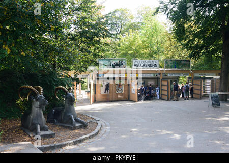 München, München: Eingang zum Tierpark Hellabrunn, Oberbayern, Oberbayern, Bayern, Bayern, Deutschland Stockfoto