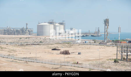 Die segas LNG (Liquified Natural Gas) Anlage in Damietta, Ägypten, durch das spanische Unternehmen Union Fenosa und ENI in Italien gehört. Stockfoto