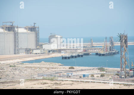 Die segas LNG (Liquified Natural Gas) Anlage in Damietta, Ägypten, durch das spanische Unternehmen Union Fenosa und ENI in Italien gehört. Stockfoto