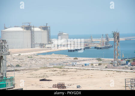 Die segas LNG (Liquified Natural Gas) Anlage in Damietta, Ägypten, durch das spanische Unternehmen Union Fenosa und ENI in Italien gehört. Stockfoto