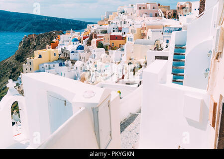 Traditionelle Dekoration Element in das Dorf Oia, Santorini, Griechenland Stockfoto