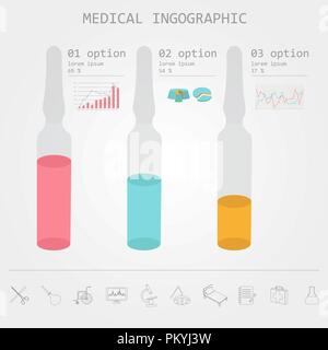 Medizin und Gesundheitswesen Infografik, Elemente für die Erstellung von Infografiken. Vector Illustration Stock Vektor