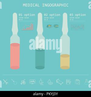Medizin und Gesundheitswesen Infografik, Elemente für die Erstellung von Infografiken. Vector Illustration Stock Vektor