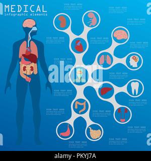 Medizin und Gesundheitswesen Infografik, Elemente für die Erstellung von Infografiken. Vector Illustration Stock Vektor