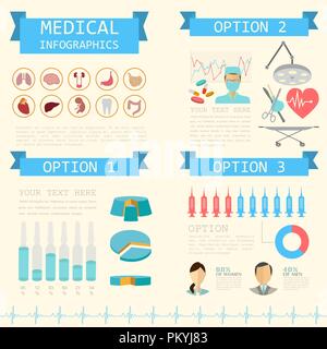 Medizin und Gesundheitswesen Infografik, Elemente für die Erstellung von Infografiken. Vector Illustration Stock Vektor