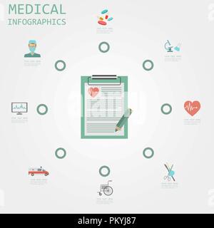Medizin und Gesundheitswesen Infografik, Elemente für die Erstellung von Infografiken. Vector Illustration Stock Vektor