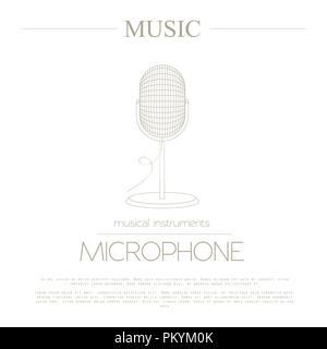 Musikinstrumente grafische Vorlage. Mikrofon. Vector Illustration Stock Vektor