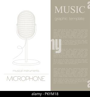 Musikinstrumente grafische Vorlage. Mikrofon. Vector Illustration Stock Vektor