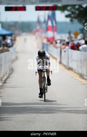 UNITED STATES - Juni 21: Shane Scoggin von HPC-Liste/Fahrrad Outfitters während der TT-Rennen in den USA, die Junioren U23 Elite Road Staatsangehörige im Augu Stockfoto