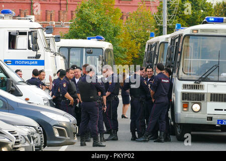 Die Polizei auf den Straßen von Moskau Stockfoto