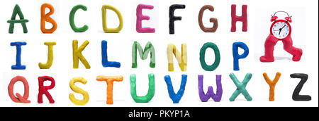 Lateinische Alphabet aus Spielen Ton. Hohe Qualität Foto. Stockfoto