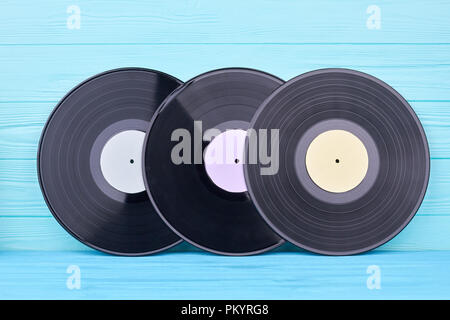 Set aus schwarzem Vinyl Records. Stockfoto